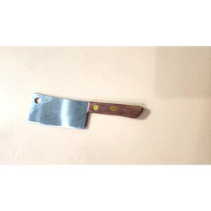 VTG MINI CHEESE CLEAVER‎ CHOP KNIFE 3" BLADE STAINLESS 6" JAPAN WOOD HANDLE